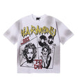 Camiseta oversize Mi tienda de algodón gris con estampado gráfico retro de estilo tour musical y efecto desgastado