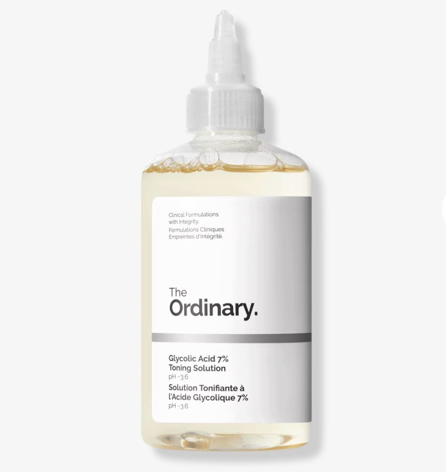 Solución tonificante de ácido glicólico al 7% de Mi tienda para exfoliar y suavizar la textura de la piel facial.